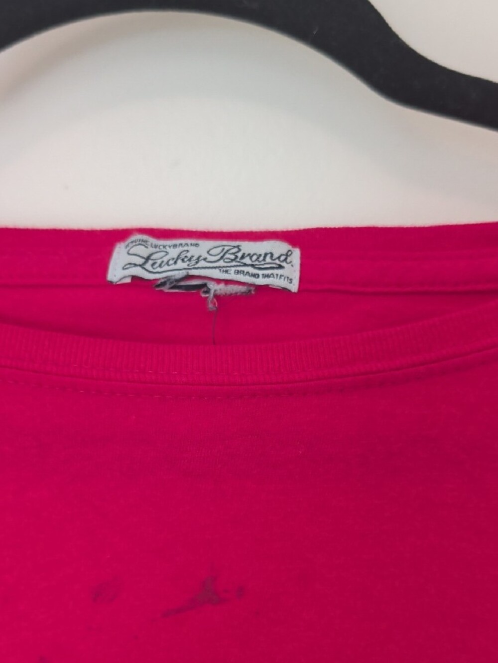Lucky Brand Hot Pink Long-Sleeve Tee with Black Floral Graphic - Picture 2 of 3
